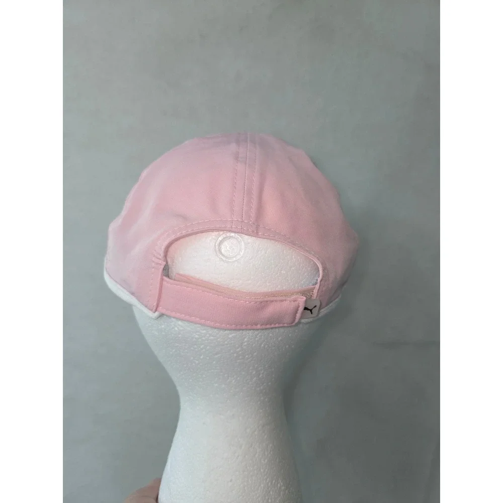 Puma Womens Running Cap Pink White Adjustable Athletic Performance Hat OSFA
